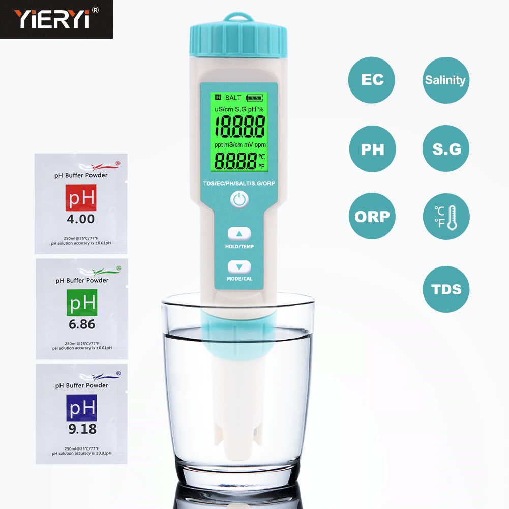Ec Meter Digital - Mới 7 Trong 1 PH/TDS/EC/ORP/Độ Mặn/S.