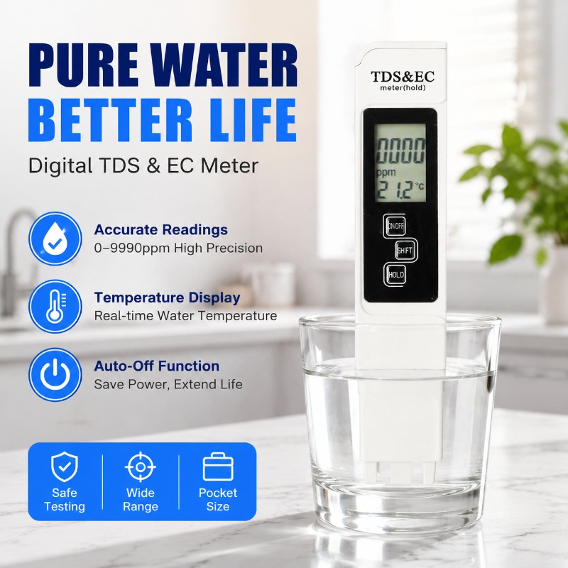 Ec Meter Digital - White Digital Water Quality Tester TDS