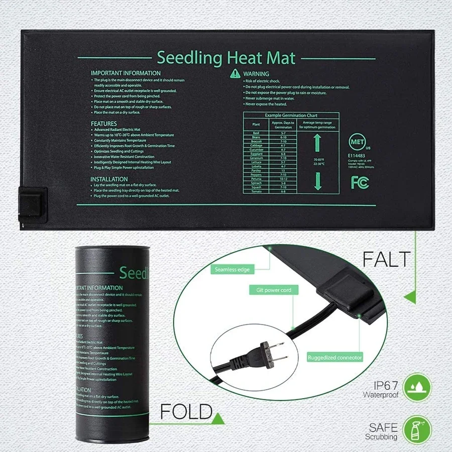 4 Sizes 220V EU Plug Seedling  - đánh giá và giá Seedling Heat Pad