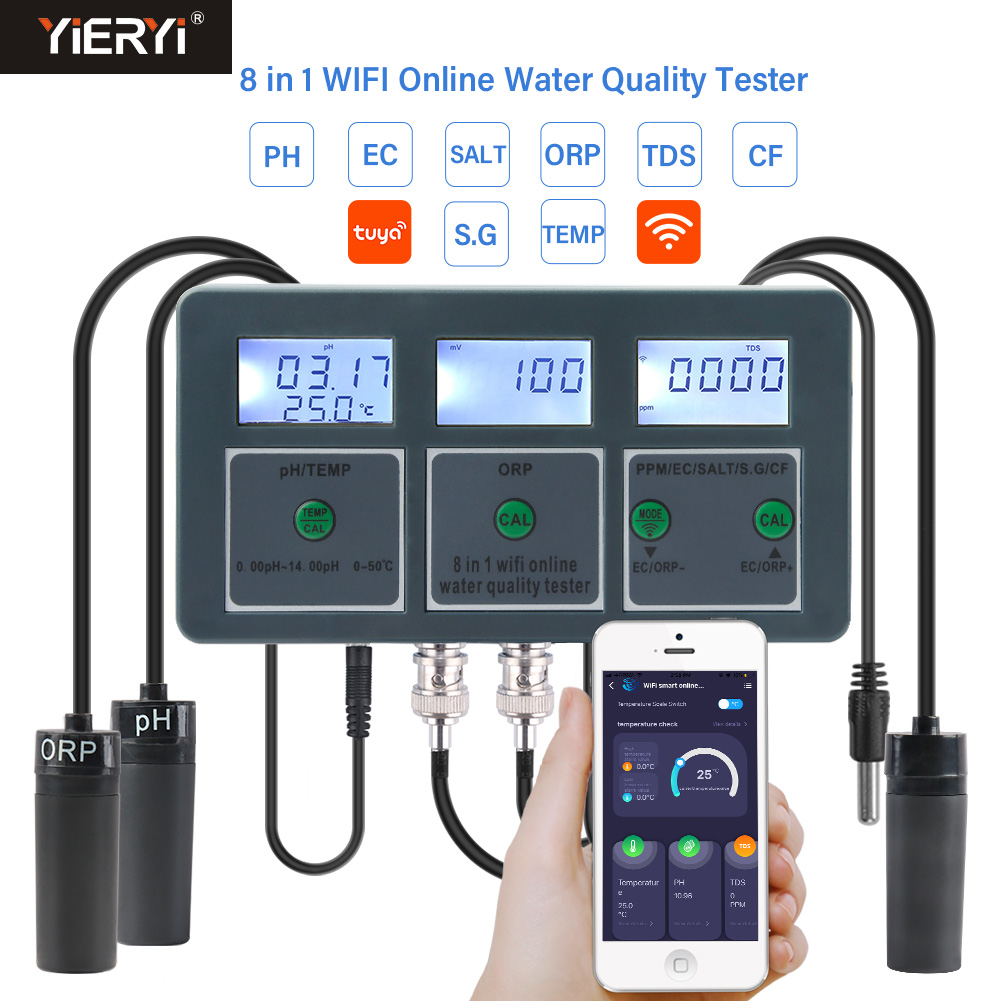 WiFi Tuya Thông Minh PH Meter  - đánh giá và giá Ec Meter Digital