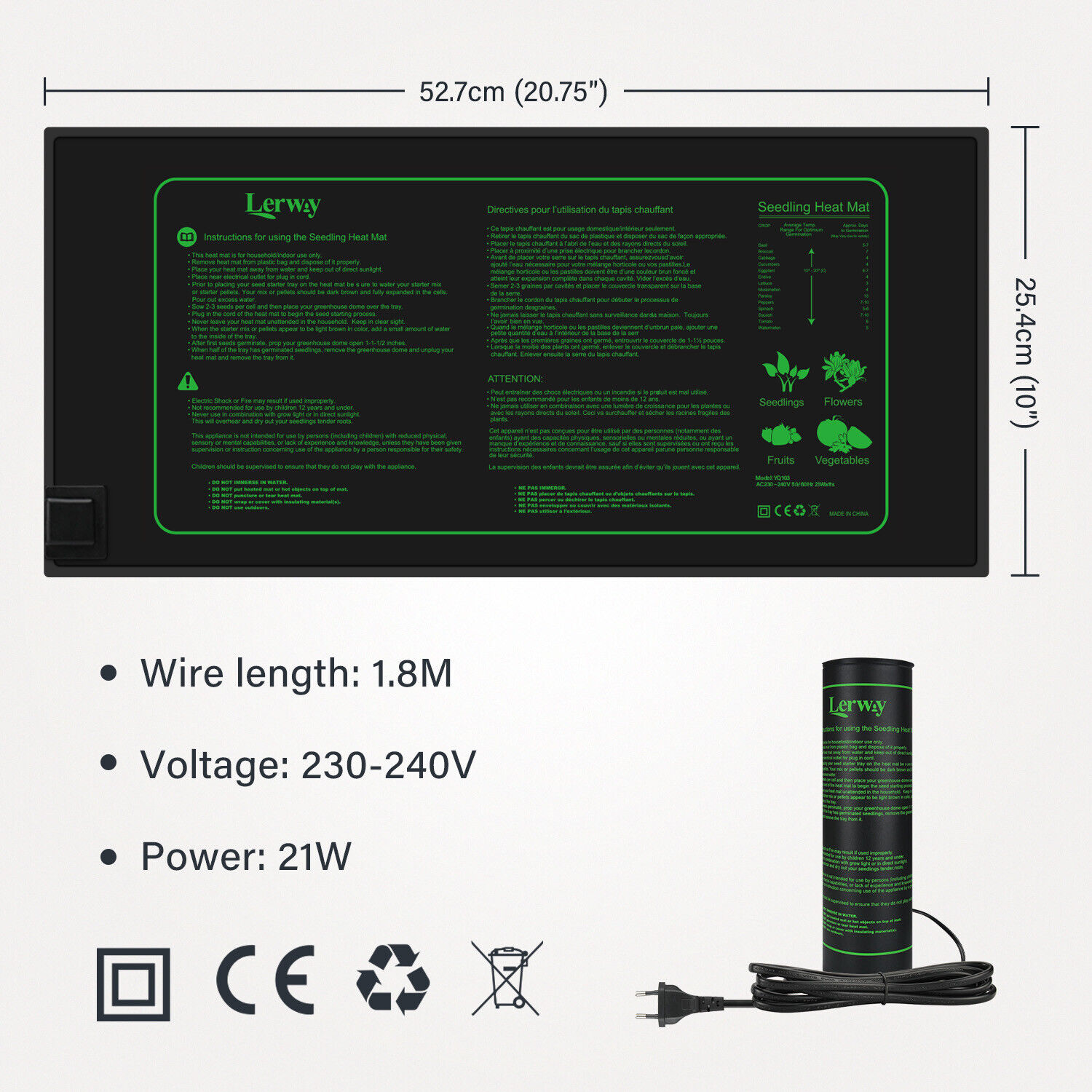 LERWAY 21W Seedling Heating Ma - đánh giá và giá Seedling Heat Pad