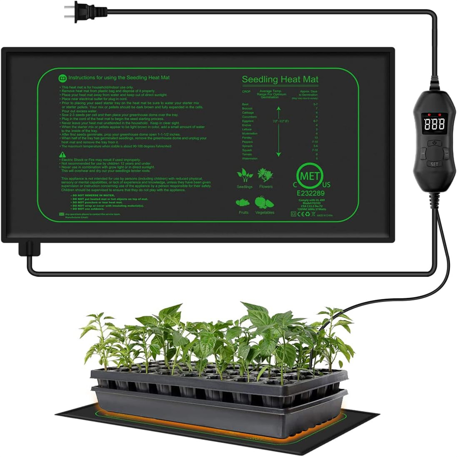 Seedling Heat Mat With Digital - đánh giá và giá Seedling Heat Pad