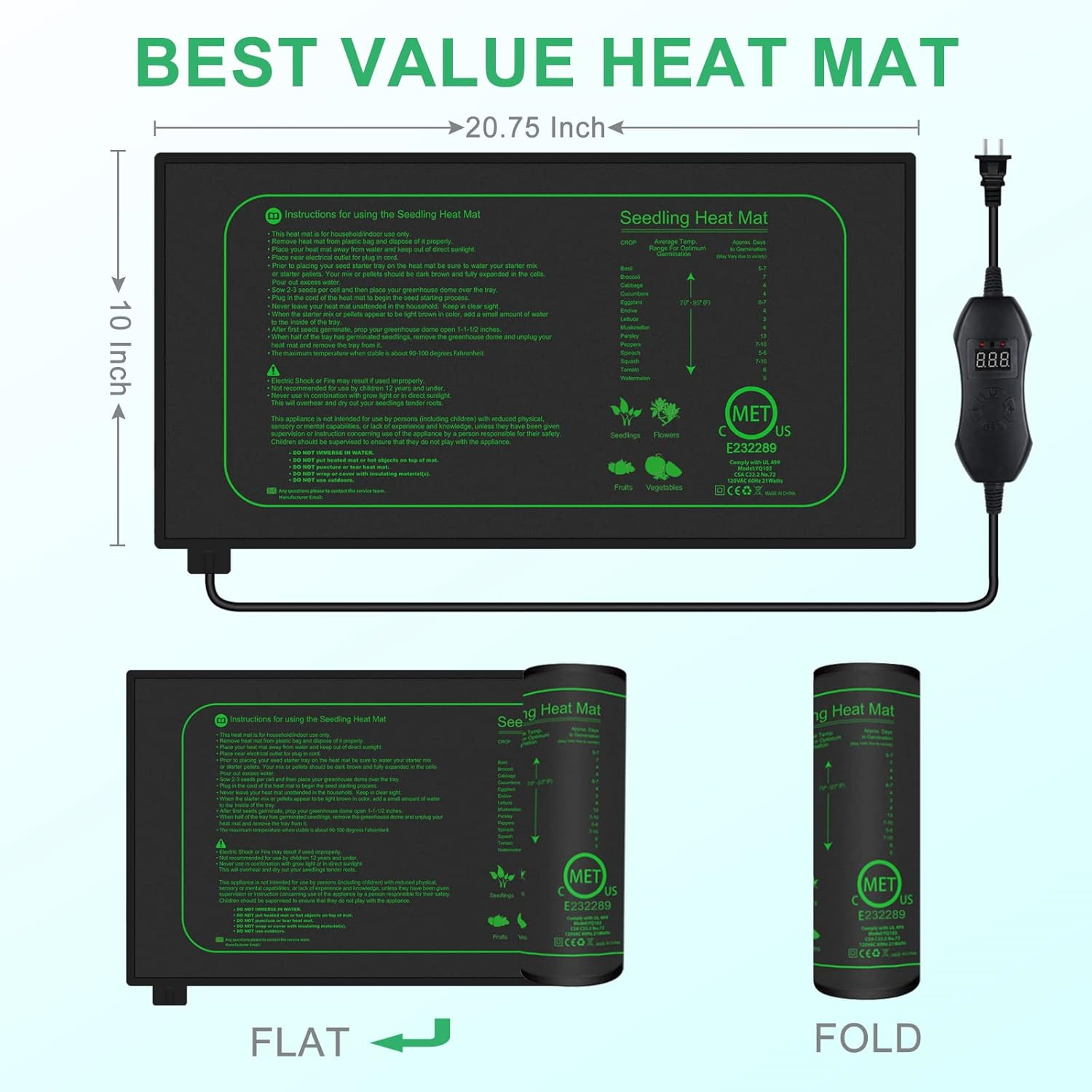 Seedling Heat Mat With Digital - đánh giá và giá Seedling Heat Pad